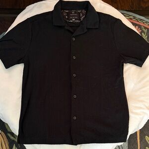 Cactus Man Black Casual Button Down Shirt